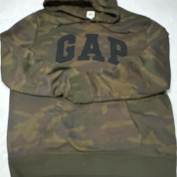 EUC Men GAP Green Camouflage Camo Hoodie Size Large - Picture 1 of 7